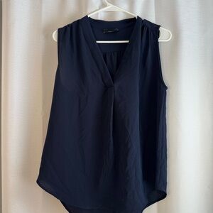 Vici Navy V-Neck Sleeveless Blouse